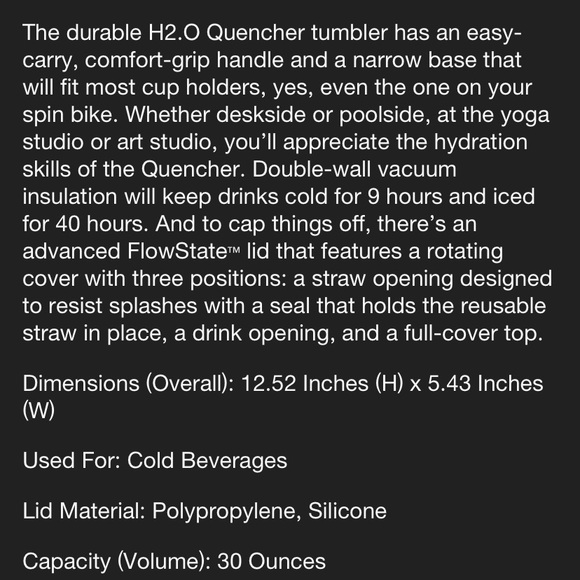 LAST ONE Stanley FlowState Quencher 30 oz Gray Charcoal with handle - Picture 4 of 4